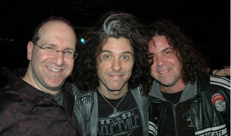 Neil Berg, Alex Skolnik (lead guitar) and James Lewis (Trans-Siberian Orchestra)